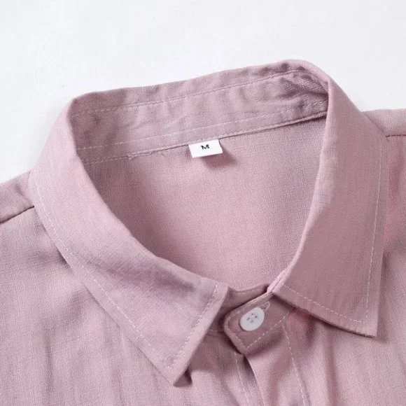 Pink Mens Button Up Shirt - Picture 5 of 5